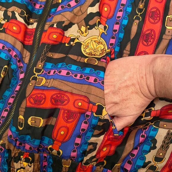 Ac-tiv- ology bonnet style jacket size XL womens vintage 1990 100% silk - Picture 3 of 6